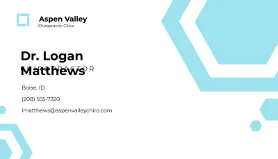Free Medical Chiropractor Business Card Template to Edit Online