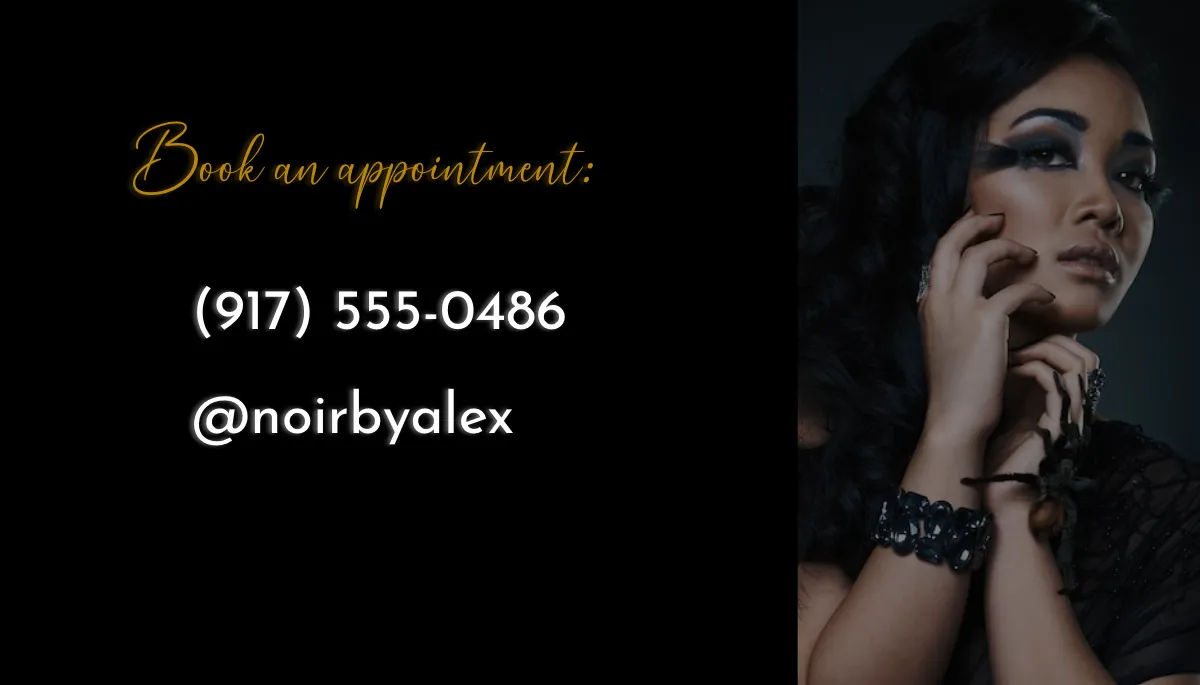 Free Edgy Black Makeup Artist Business Card Template to Edit Online