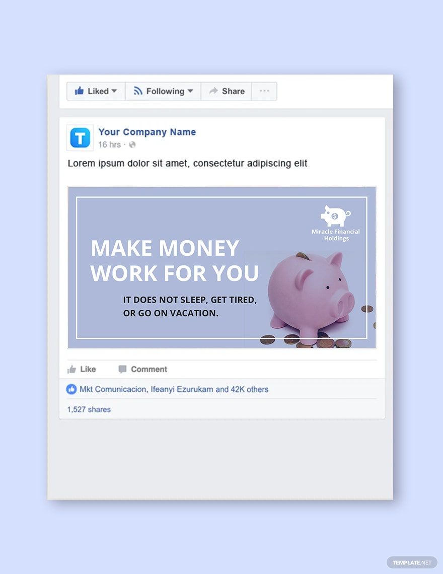 Investment Fund Facebook Post Template in PSD