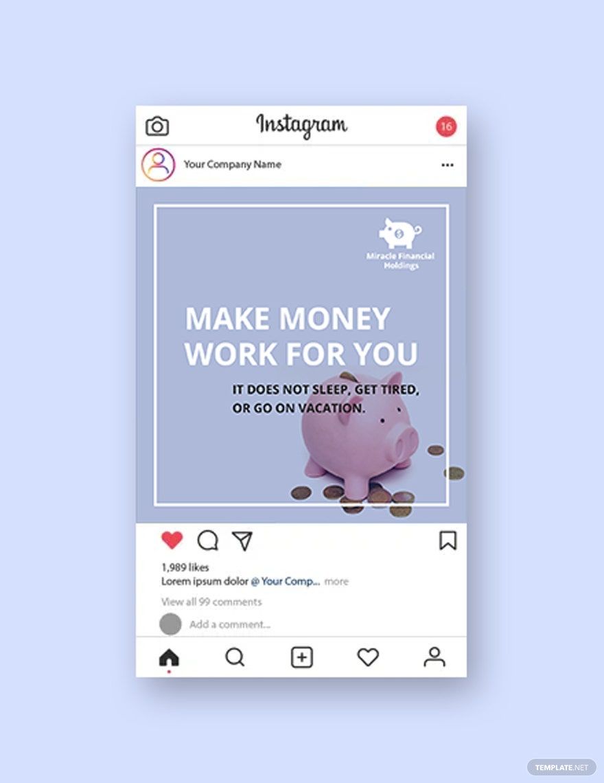Investment Fund Instagram Post Template in PSD