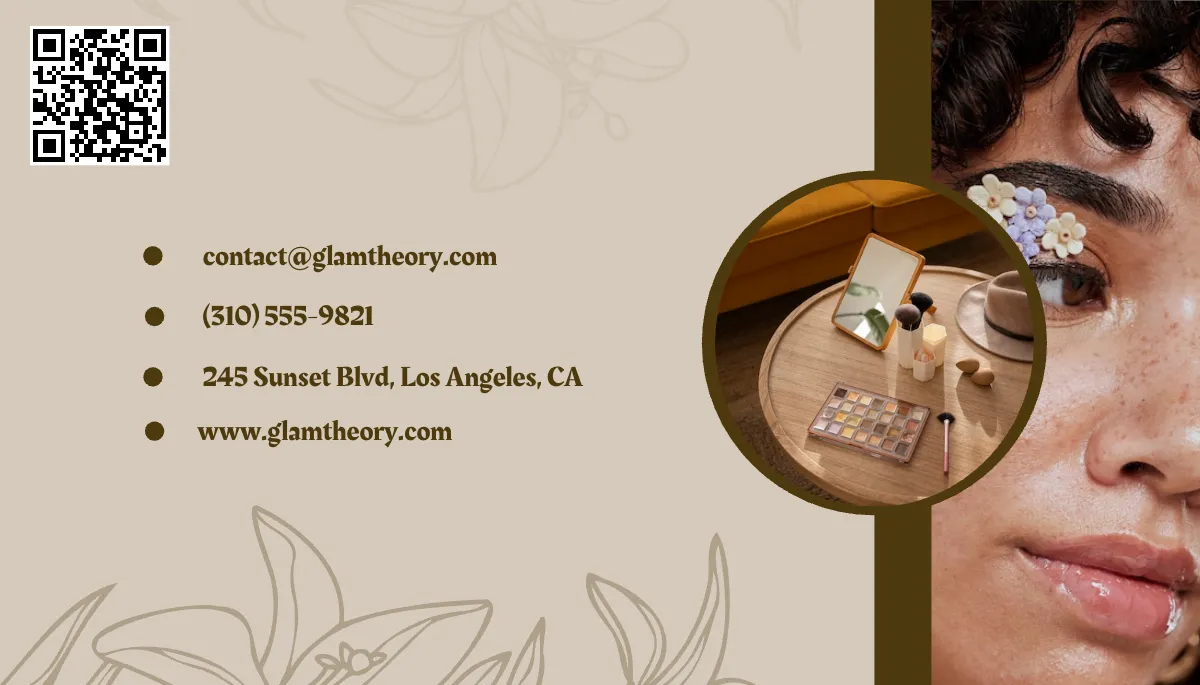 Free Makeup Artist Company Business Card Template to Edit Online