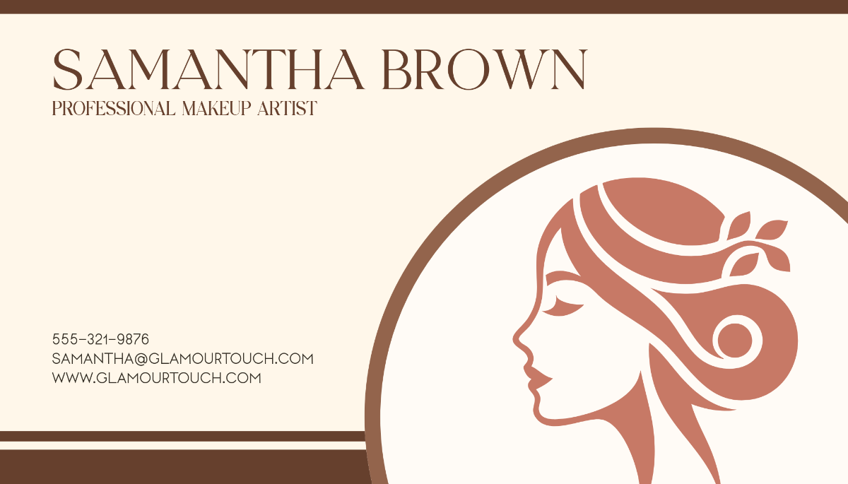 Free Aesthetic Beauty Parlor Makeup Artist Business Card Template to Edit Online