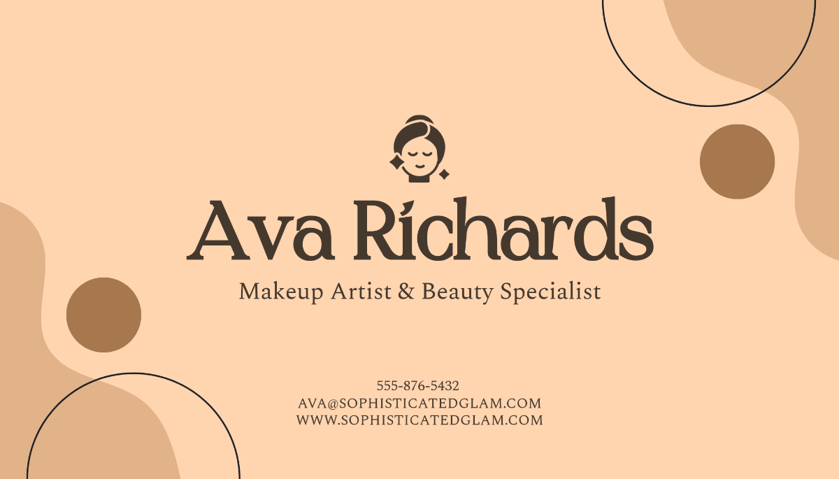 Free Elegant Makeup Artist Business Card Template to Edit Online