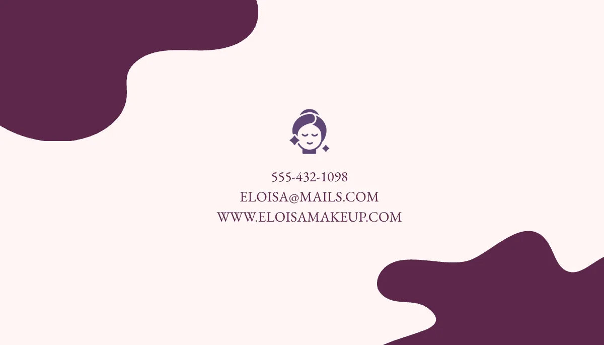 Free Simple Cosmetic Makeup Artist Business Card Template to Edit Online