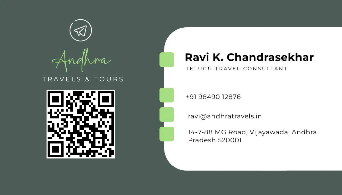 Free Telugu Travel Business Card Template to Edit Online
