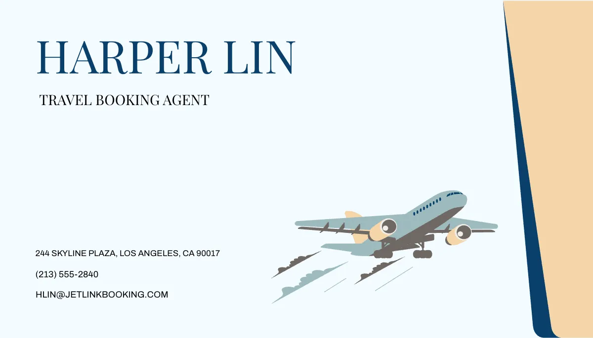 Free Modern Travel Booking Business Card Template to Edit Online
