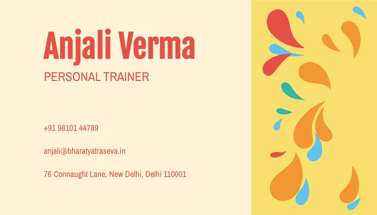 Free Hindi Travel Company Business Card Template to Edit Online