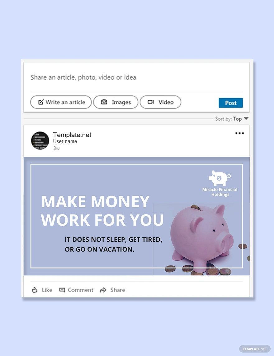 Free Investment Fund Linkedin Post Template in PSD