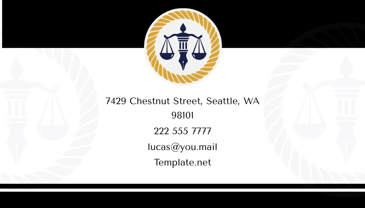 Free White Family Lawyer Business Card Template to Edit Online