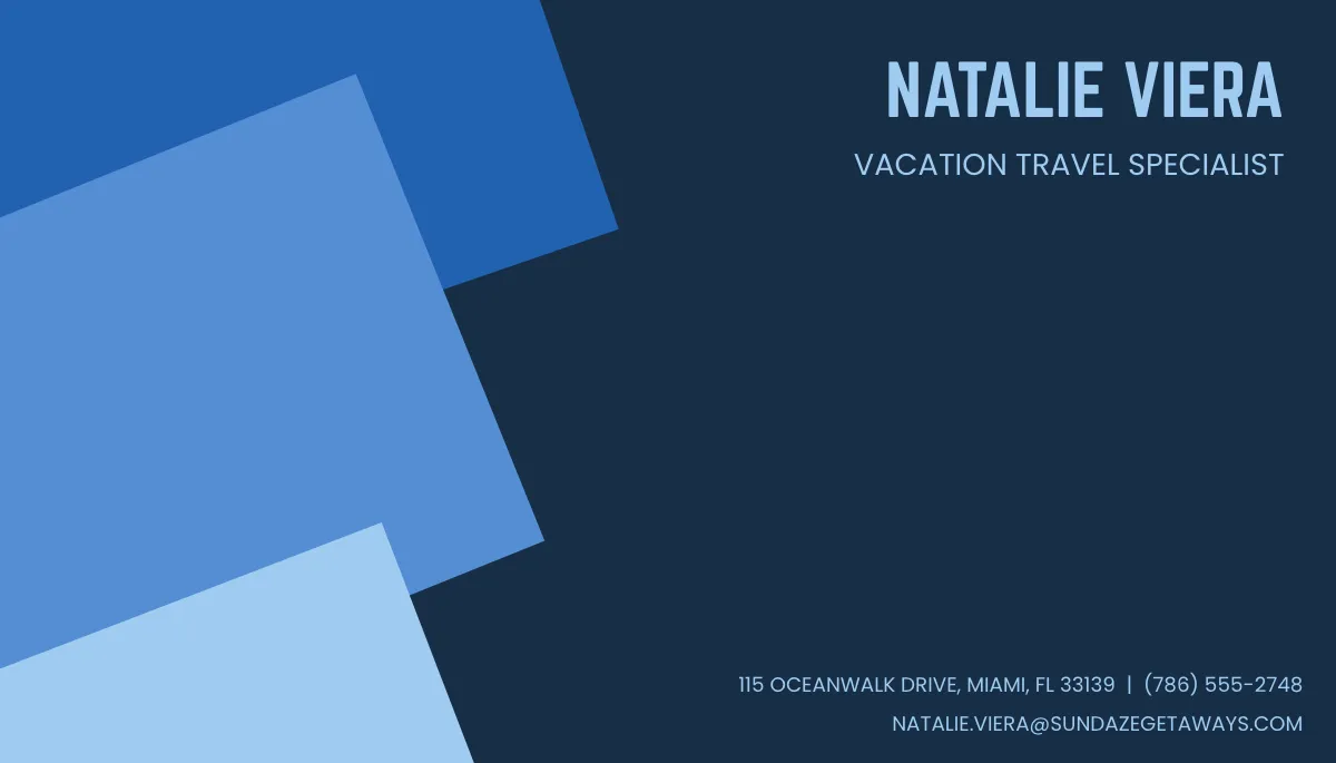 Free Vacation Travel Business Card Template to Edit Online