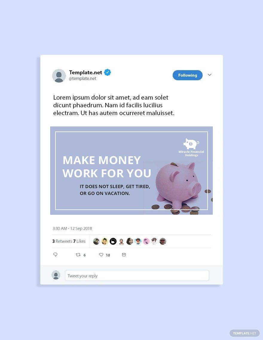 Investment Fund Twitter Post Template in PSD