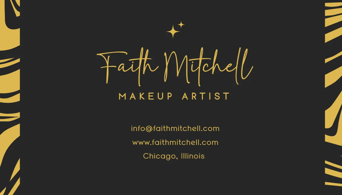 Free Luxury Makeup Artist Business Card Template to Edit Online