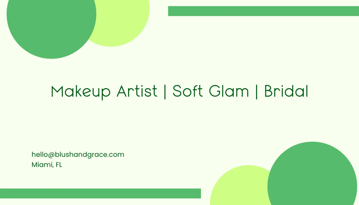 Free Feminine Makeup Artist Business Card Template to Edit Online