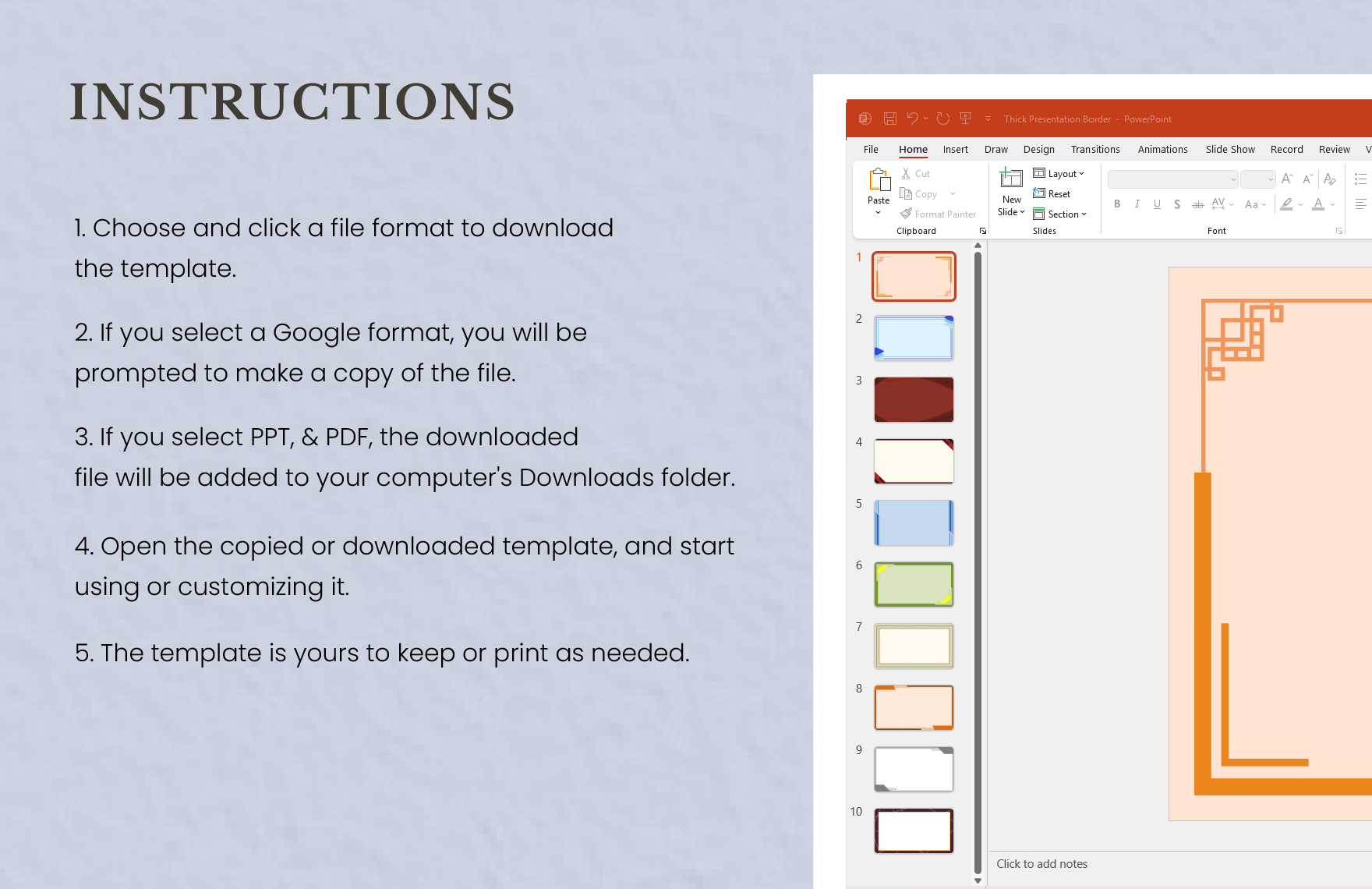 Thick Presentation Border