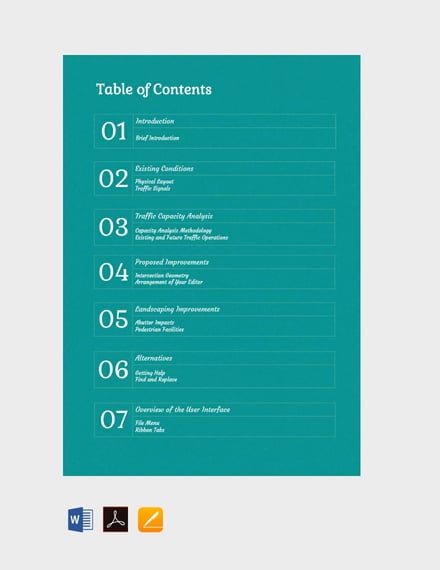 Free-Generic-Table-of-Contents-Template