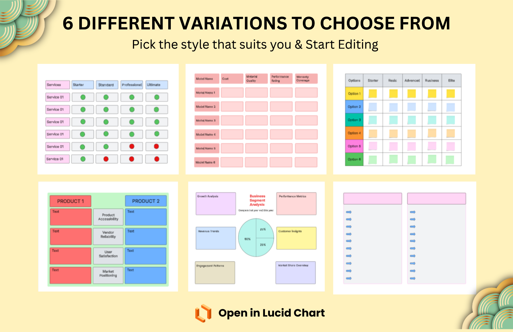 Free Comparison Chart Template