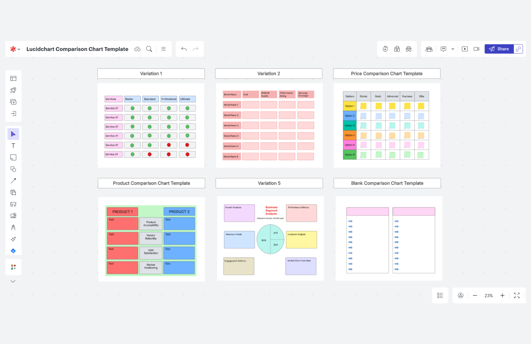Free Comparison Chart Template