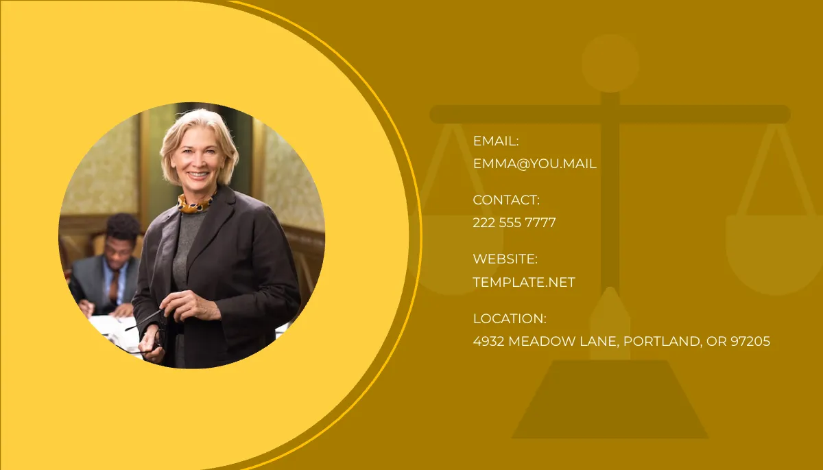 Free Gold Legal Lawyer Business Card Template to Edit Online