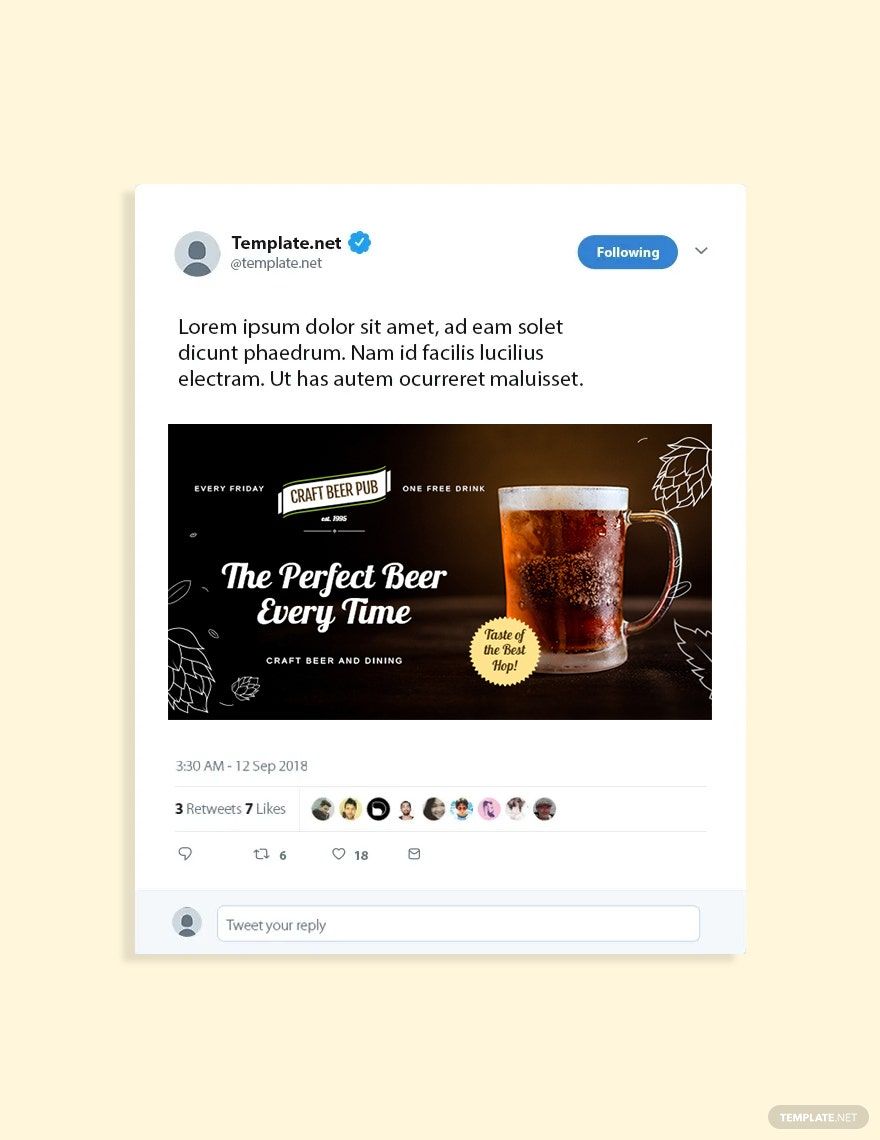 Pub Twitter Post Template