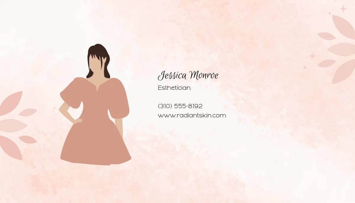 Free Creative Beauty Esthetician Business Card Template to Edit Online