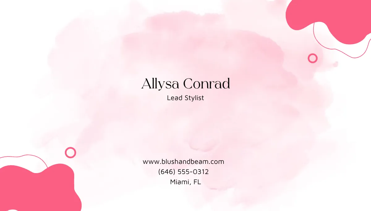 Free Trendy Pink Beauty Business Card Template to Edit Online