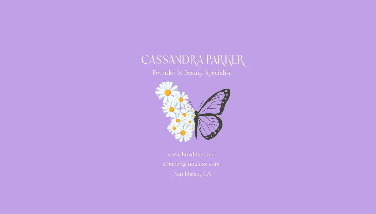 Free Chic Beauty Business Card Design Template to Edit Online