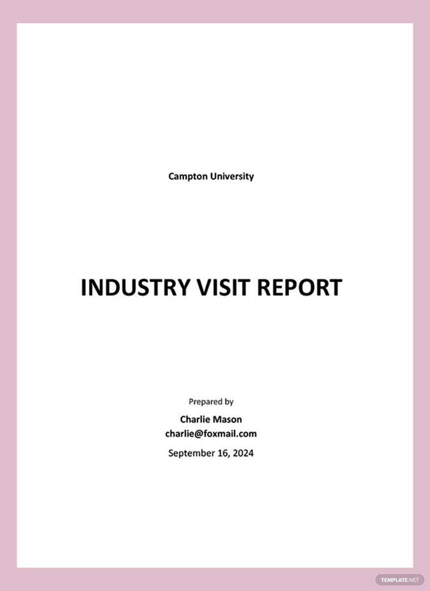 Free Simple Industry Visit Report Template
