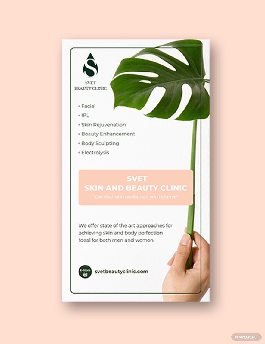 Free Skin Beauty clinic Instagram Story Template in PSD