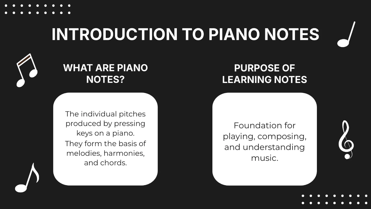 Free Piano Notes Presentation Template to Edit Online