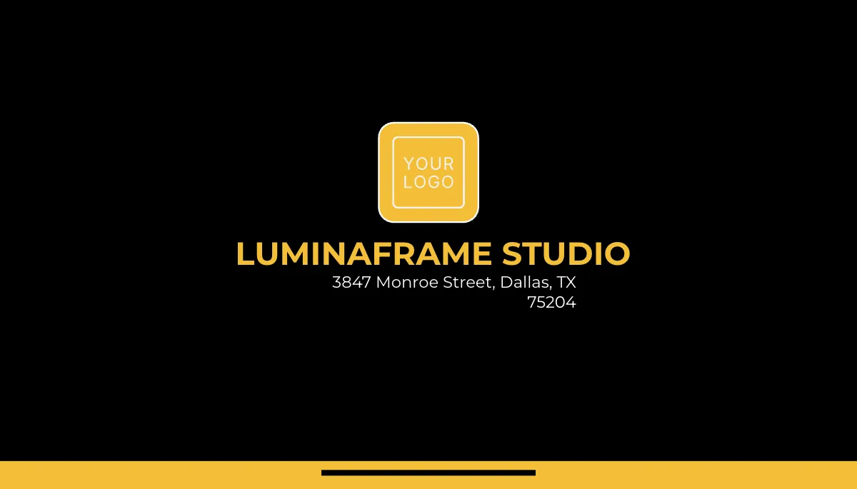 Free Black Photography Studio Business Card Template to Edit Online