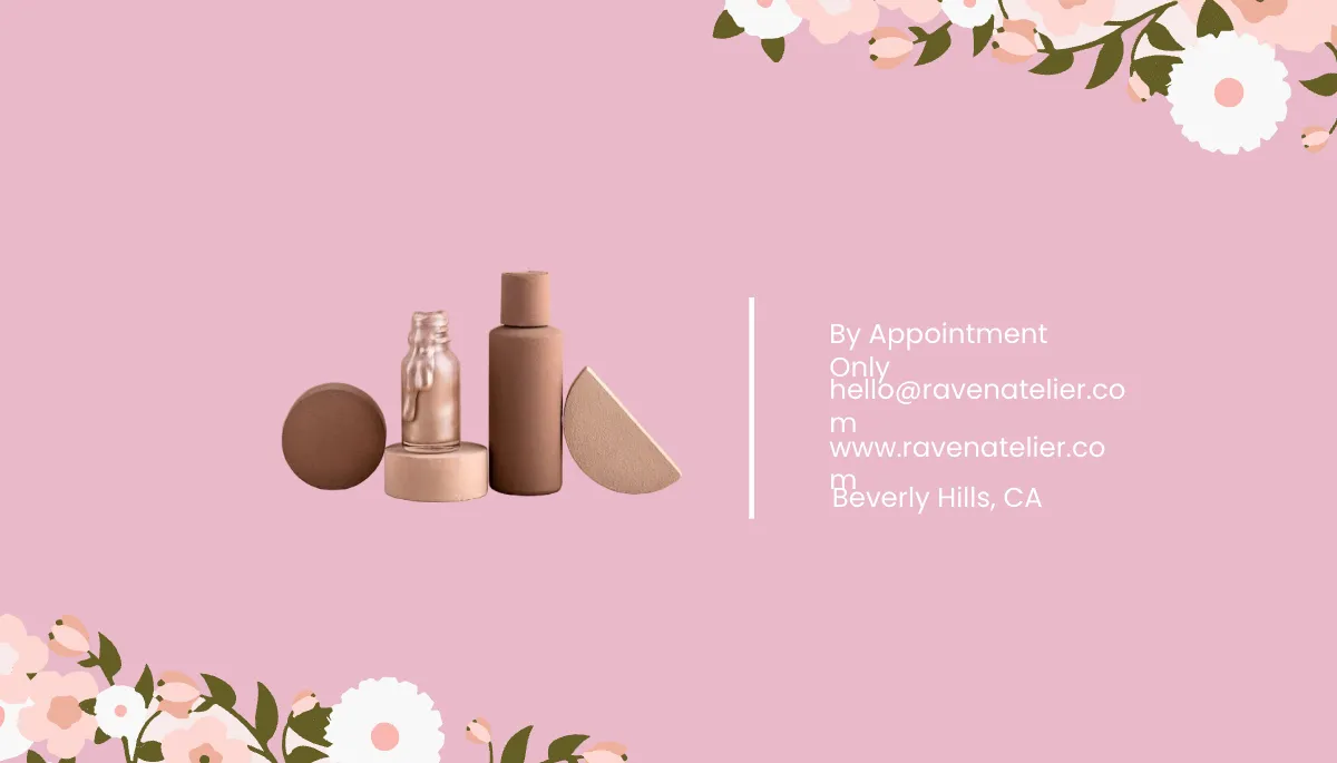 Free Elegant Beauty Business Card Template to Edit Online