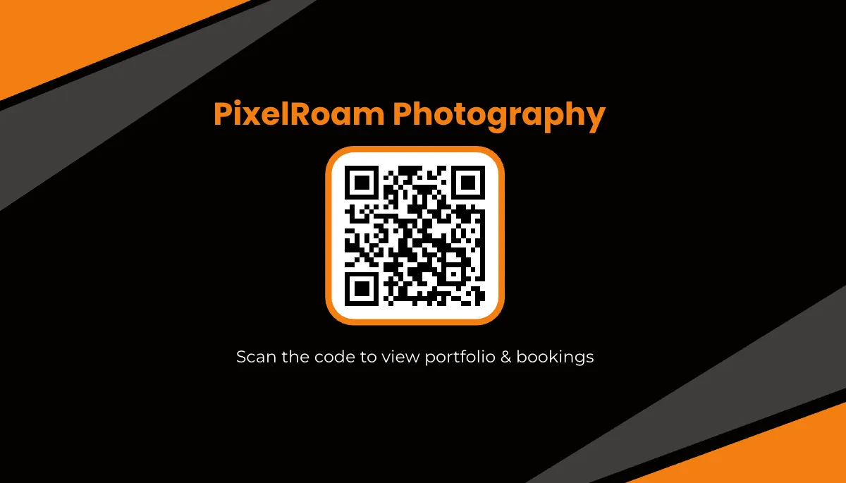 Free Photography Business Card with QR Code Template to Edit Online
