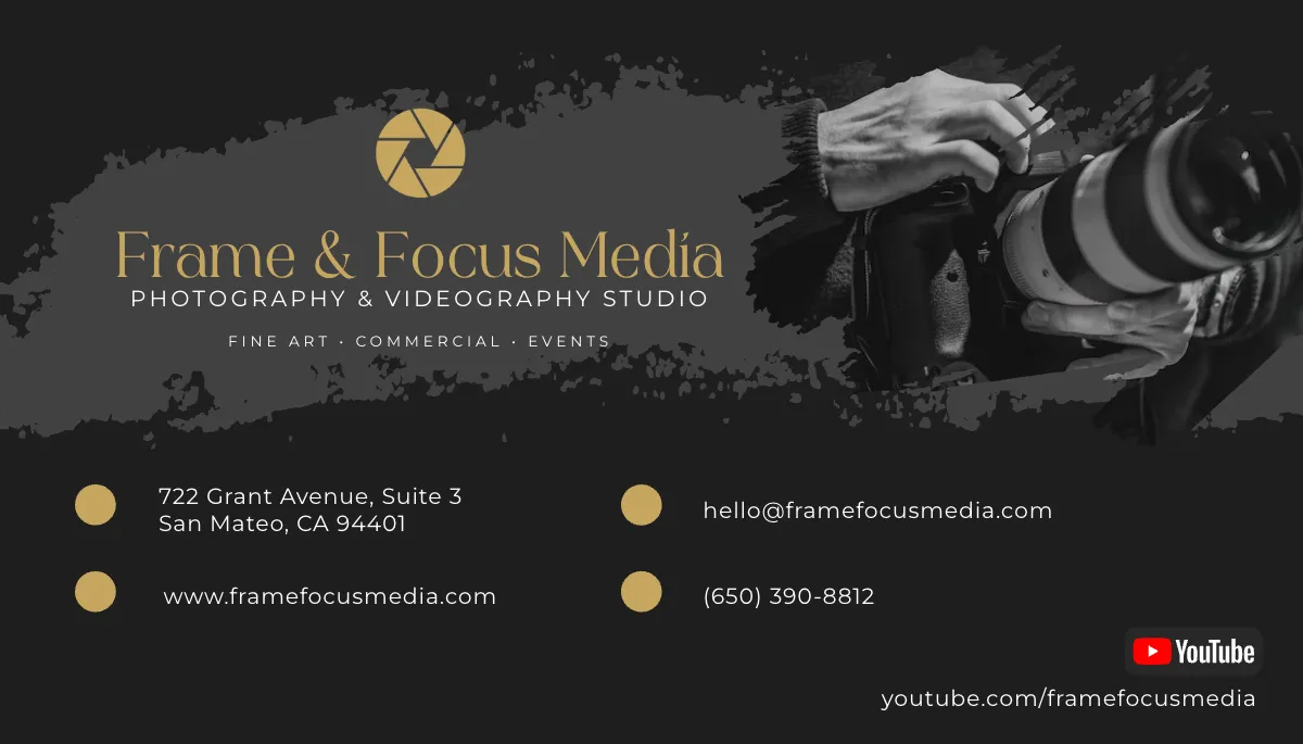 Free Photography & Videography Business Card Template to Edit Online