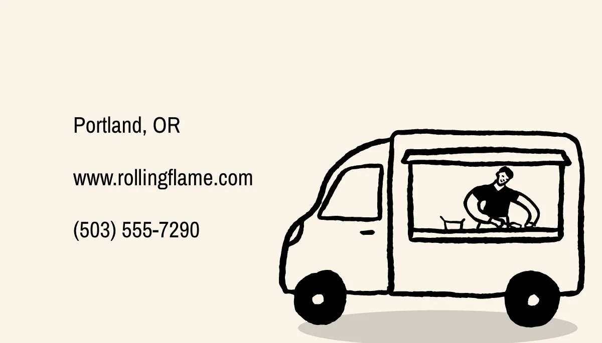 Free Modern Food Truck Catering Business Card Template to Edit Online