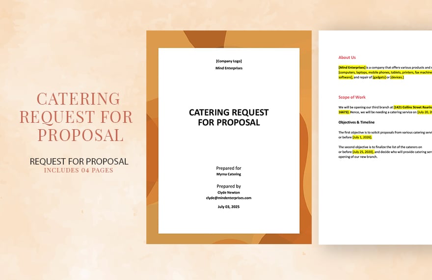 Catering Request for Proposal Template