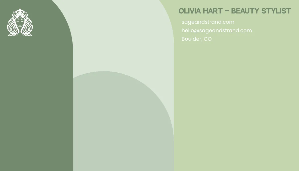 Free Sage Beauty Stylist Business Card Template to Edit Online