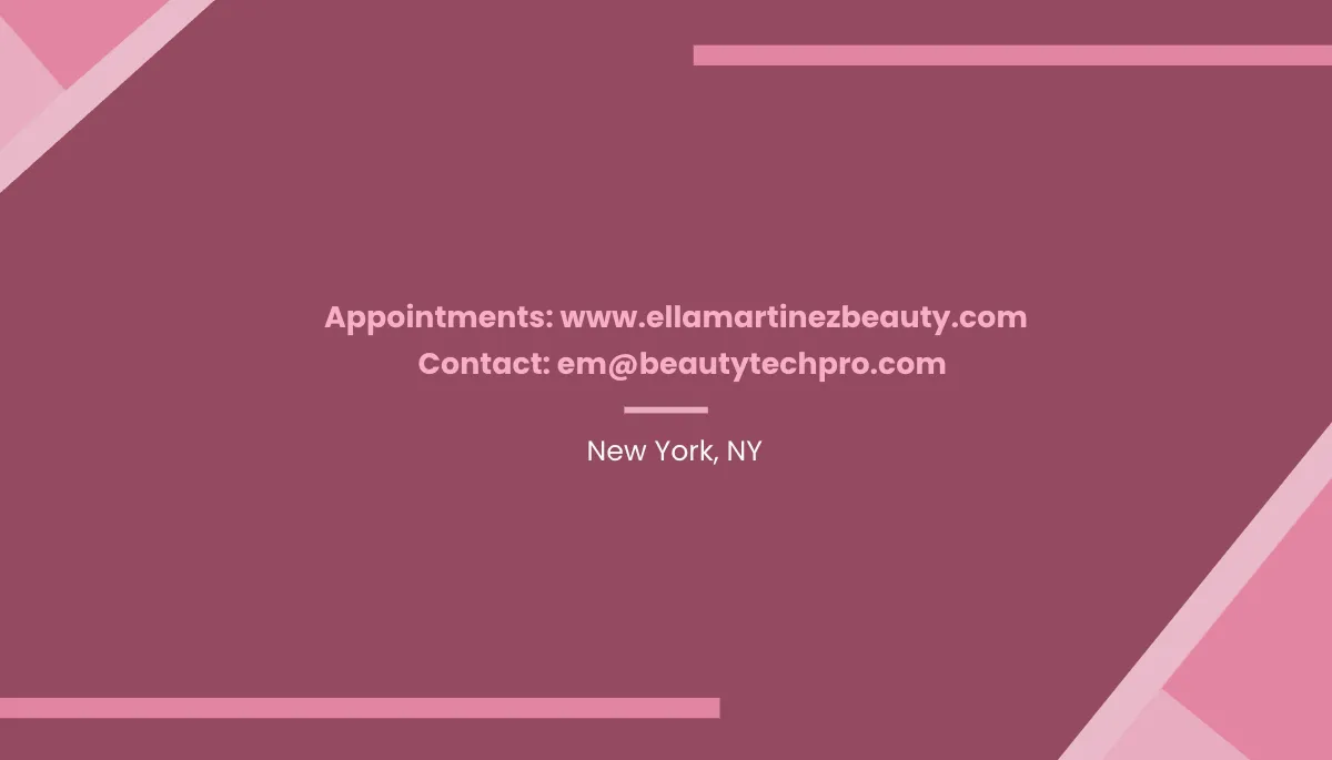 Free Professional Beauty Technician Business Card Template to Edit Online
