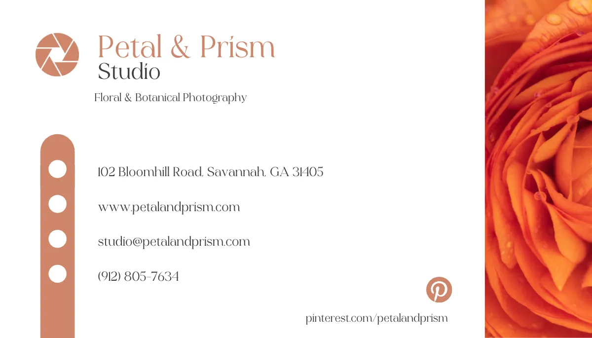 Free Aesthetic Floral Photography Business Card Template to Edit Online