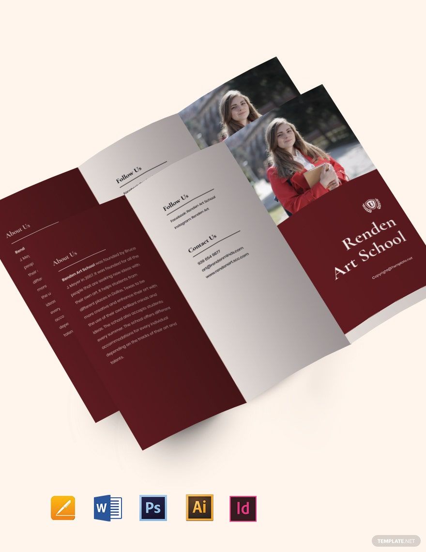Elegant Tri-fold School Brochure Template