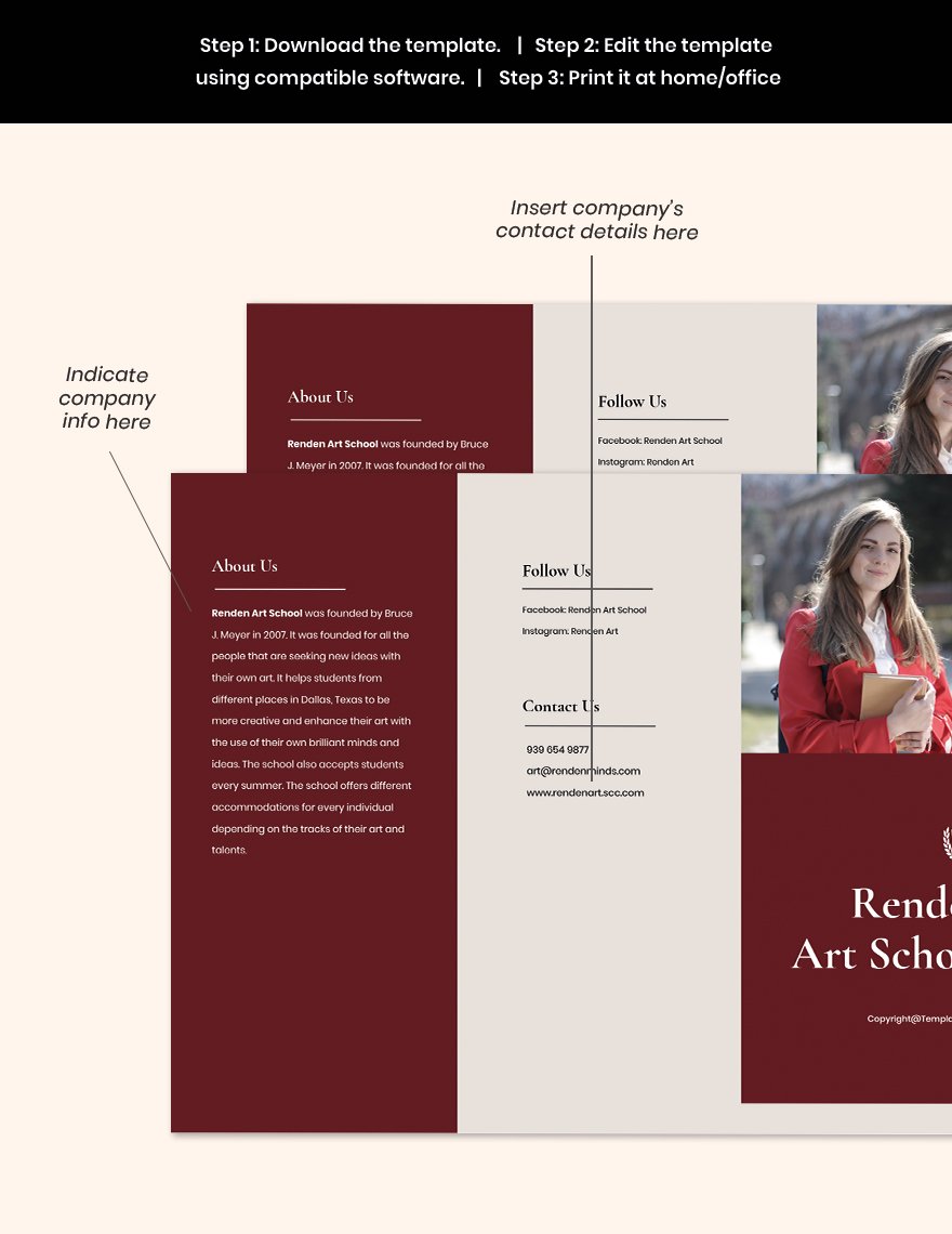 Free Elegant Trifold School Brochure Template sample