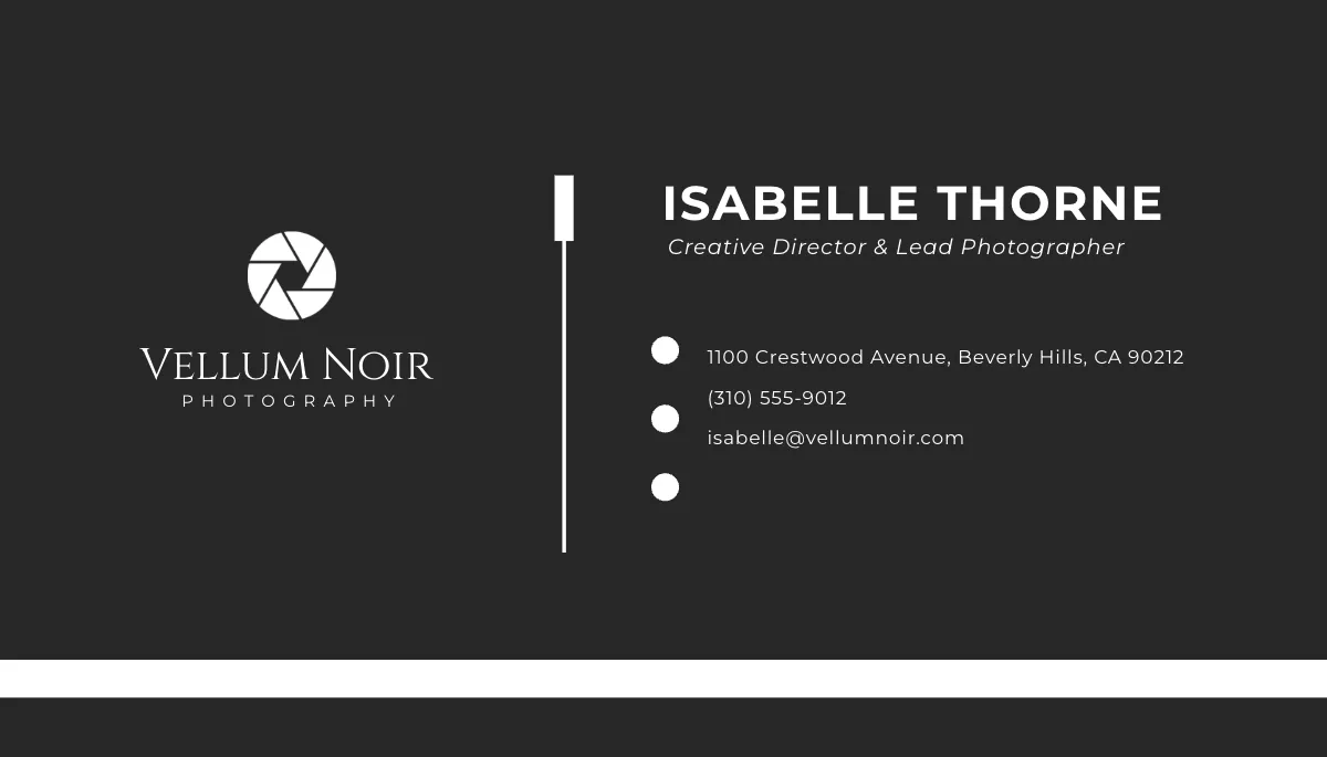 Free Modern Premium Photography Business Card Template to Edit Online