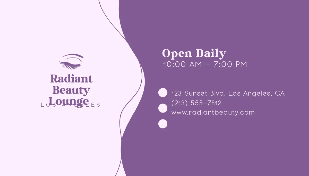 Free Beauty Shop Business Card Template to Edit Online