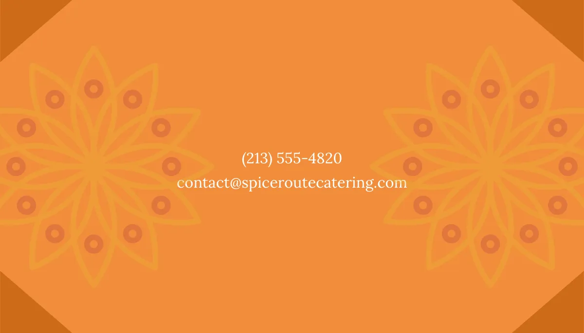 Free Indian Catering Business Card Template to Edit Online