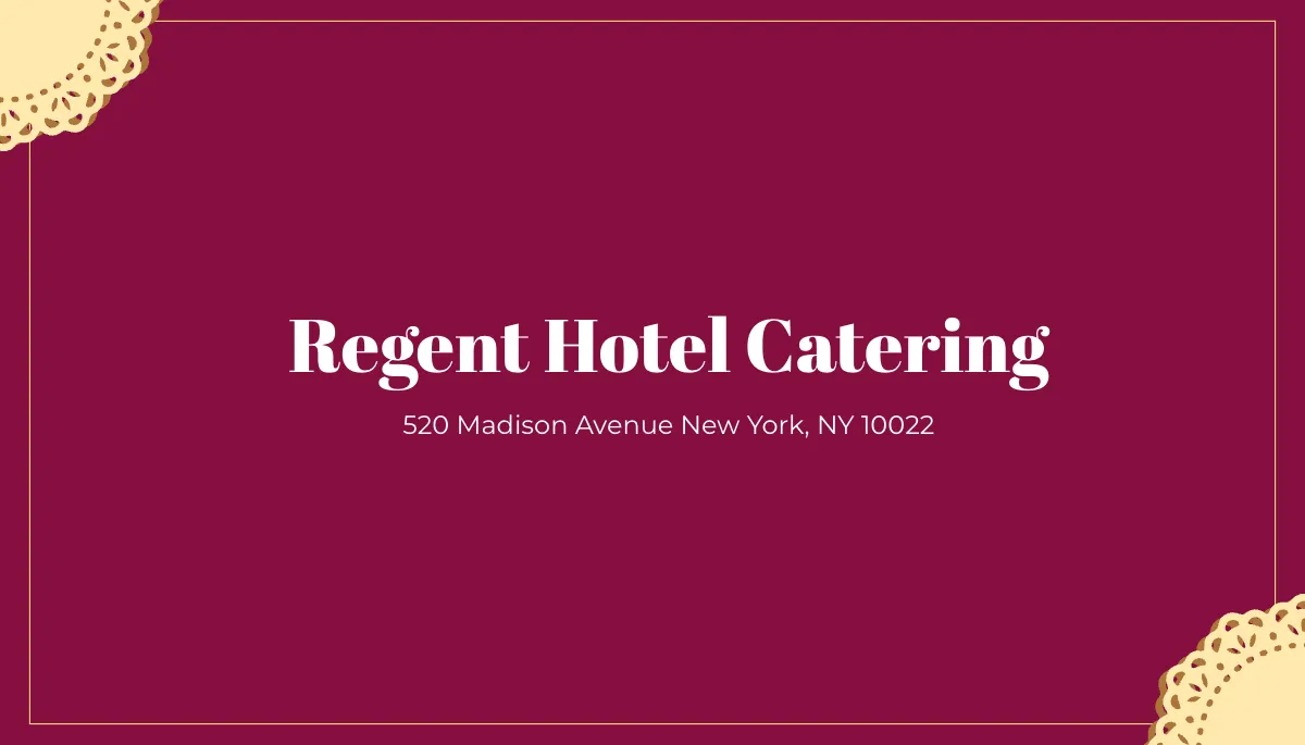 Free Elegant Catering Business Card for Hotel Template to Edit Online