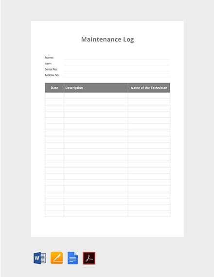 Document Log Template from images.template.net