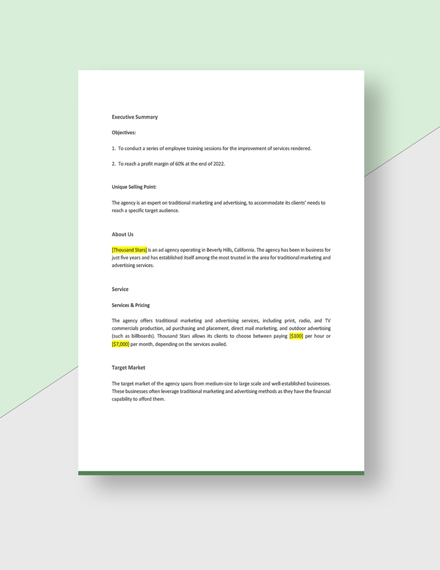 Editable Business Plan Template