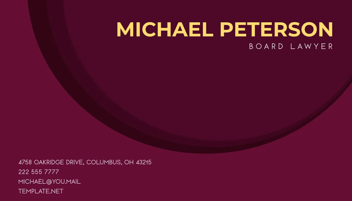 Free Board Lawyer Business Card Template to Edit Online