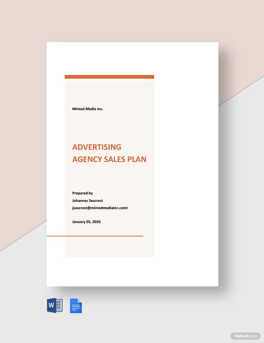 Advertising Agency Sales Plan Template