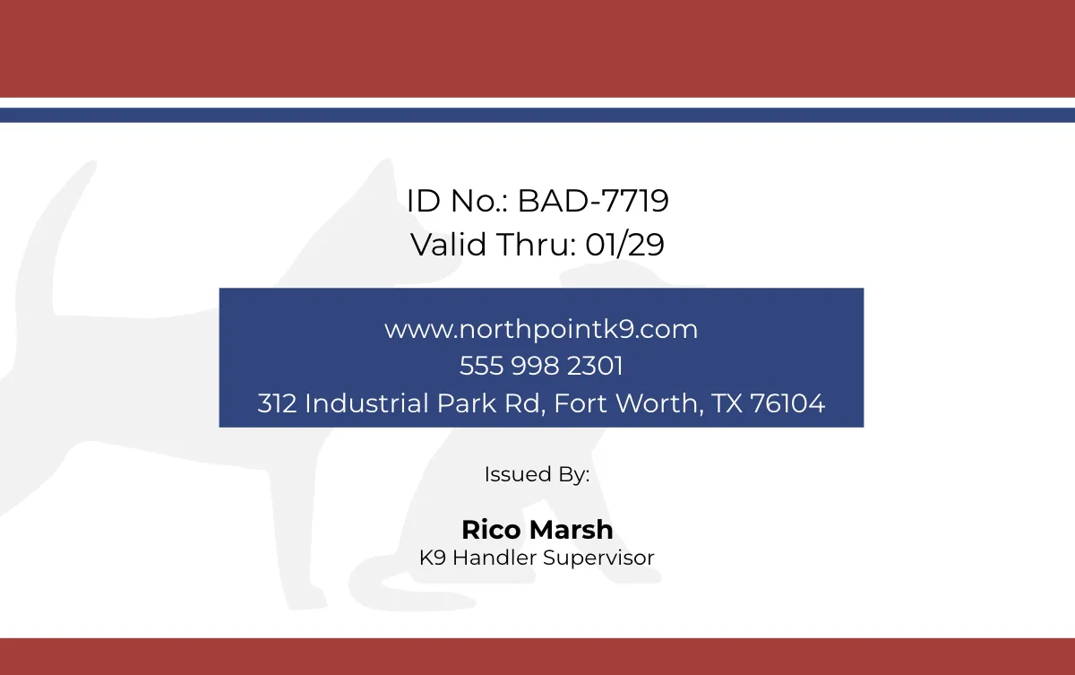 Free Dog ID Card Badge Template to Edit Online