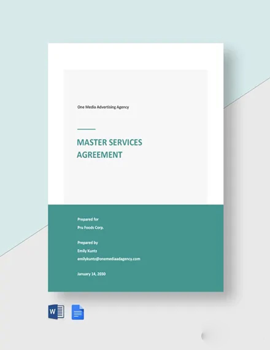 Advertising Agency Master Services Agreement Template